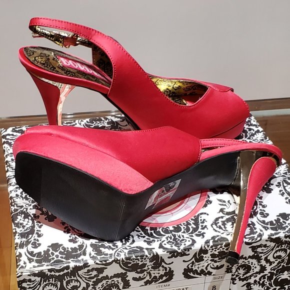 Fuschia stiletto satin shoes - Picture 4 of 5